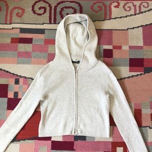 Brandy Melville light gray ribbed sweater hoodie